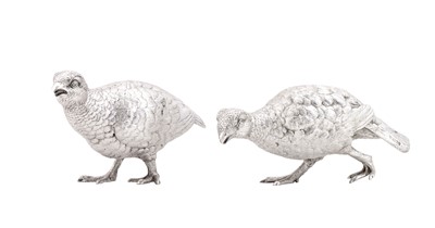 Lot 2136 - A Pair of Elizabeth II Silver Models of Grouse