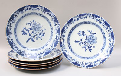 Lot 174 - A Set of Six 19th-century Chinese Export Blue...