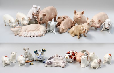 Lot 173 - A Collection of Ceramic Pig Models, including...