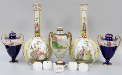 Lot 136 - A Pair of Minton Porcelain Vases and Covers,...
