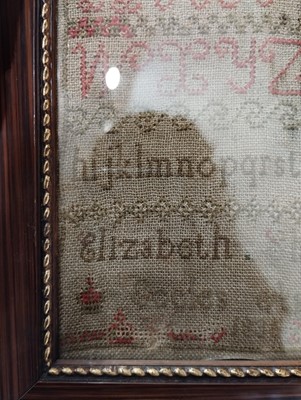 Lot 2065 - Alphabet Sampler Worked by Elizabeth Sherlock...