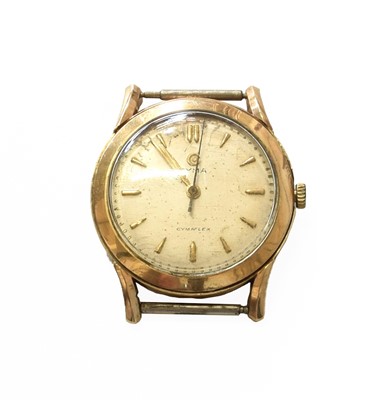 Lot 476 - A 9 Carat Gold Cyma Centre Seconds Wristwatch,...