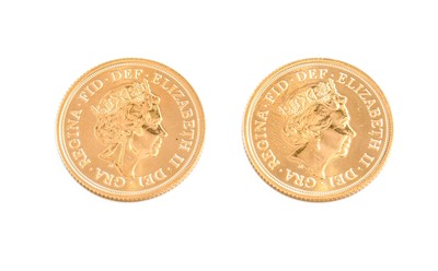 Lot 381 - 2x Elizabeth II, Sovereigns 2016; both...