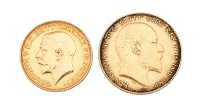 Lot 123 - Edward VII, Sovereign 1907, Good Fine;...