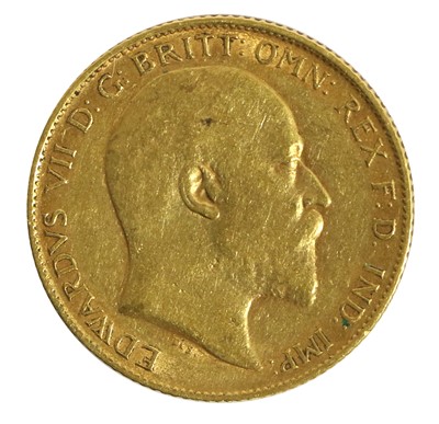 Lot 126 - Edward VII, Half Sovereign 1908, obv. bare...