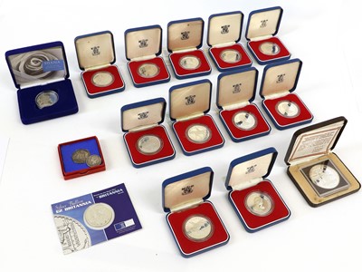 Lot 381 - Assorted Silver Proof Crowns and Coins;...