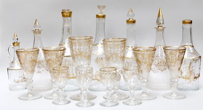 Lot 167 - A Collection of Gilt Decorated Glassware,...