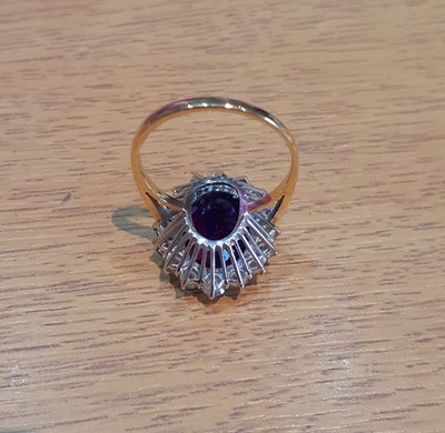 Lot 2048 - An 18 Carat Gold Amethyst and Diamond Cluster...