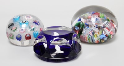 Lot 255 - A Baccarat Faceted Paperweight, cobalt ground...