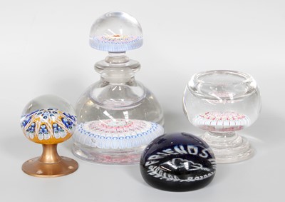 Lot 123 - A Millefiori Glass Ink Bottle and Stopper,...