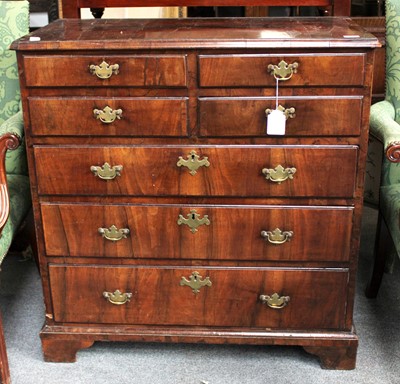 Lot 1308 - ~ An 18th Century Walnut Straight Front Chest...