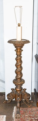 Lot 1308 - A Victorian Carved Gilt Plant Stand, late 19th...