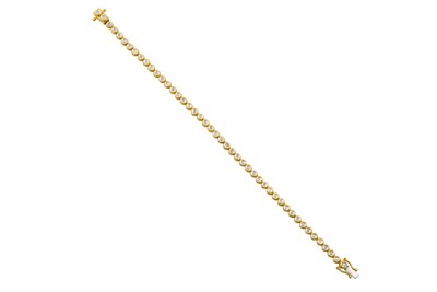 Lot 2068 - An 18 Carat Gold Diamond Line Bracelet the...