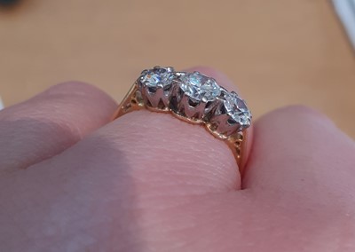 Lot 2091 - An 18 Carat Gold Diamond Three Stone Ring the...