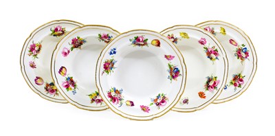 Lot 71 - A Set of Five Swansea Porcelain Soup Plates,...