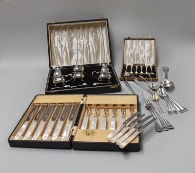 Lot 24 - A Collection of Silver and Silver Plate, the...