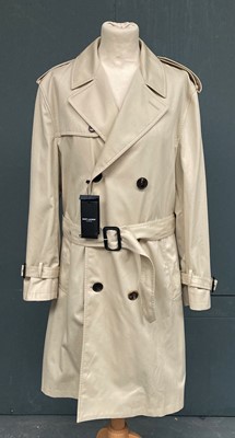 Lot 1018 - Saint Laurent Beige Trench Coat, double...