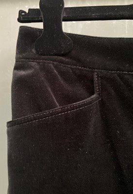Lot 1025 - Saint Laurent Black Velvet Jacket Trouser Suit,...