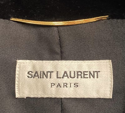 Lot 1025 - Saint Laurent Black Velvet Jacket Trouser Suit,...