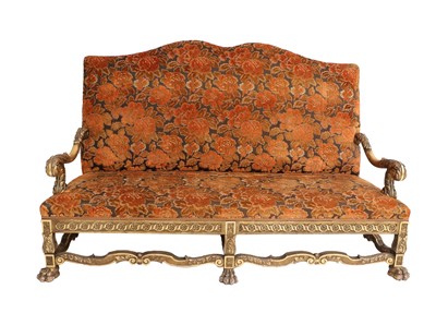 Lot 347 - A Victorian Carved Giltwood Hump-Back Sofa,...