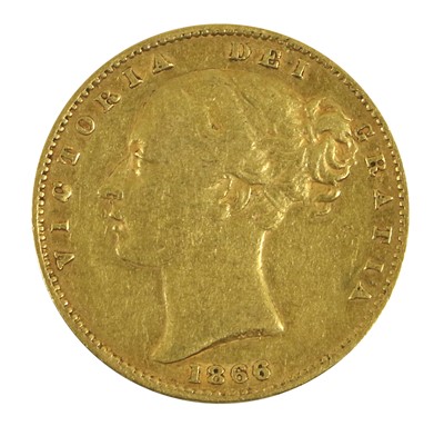 Lot 105 - Victoria, Sovereign 1866, die no. 78, obv....