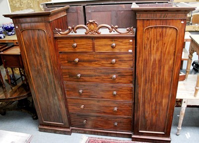 Lot 1187 - A Victorian Mahogany Gentleman's Wardrobe,...