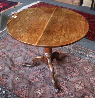 Lot 1361 - A George III Oak Snap Top Tripod Table, 79.5cm...