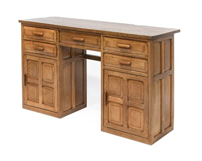 Lot 292 - Yorkshire School: A Panelled Oak Desk, adzed...