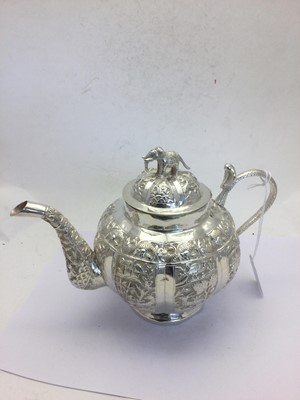 Lot 2050 - A Four-Piece Indian Silver Tea-Service