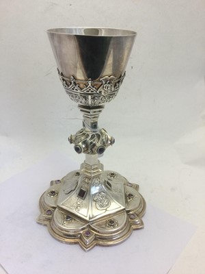 Lot 2081 - An American Silver-Gilt and 'Gem'-Set Chalice