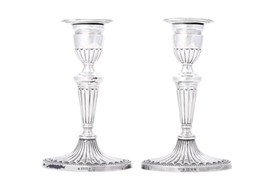 Lot 2350 - A Pair of Elizabeth II Silver Candlesticks