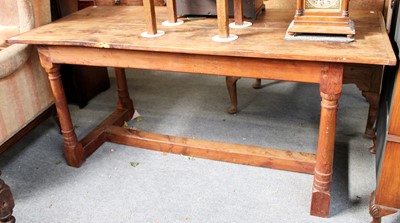 Lot 1141 - A Yew Wood Refectory Dining Table, in...