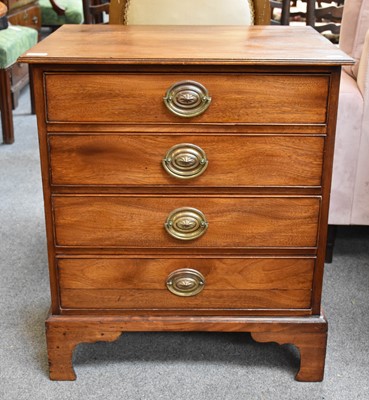 Lot 1296 - A Georgian Mahogany Four Height Chest of...