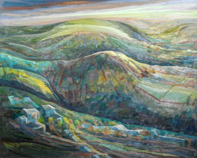 Lot 1024 - Mary Lord (b.1931) ''From The Top Farm''...