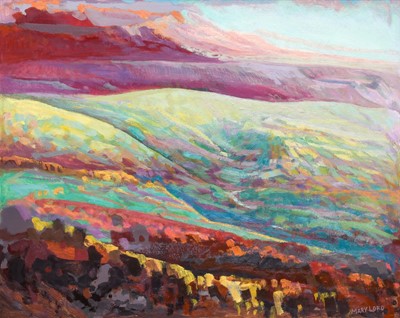 Lot 1027 - Mary Lord (b.1931) ''Green Valley'' Signed,...