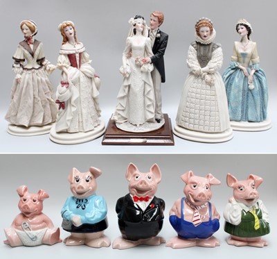 Lot 225 - A Set of Five Wade Natwest Pig Money Boxes;...