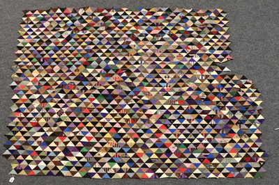 Lot 2088 - Unfinished Late 19th Century Silk Patchwork...