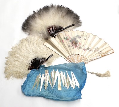 Lot 2094 - Early 20th Century Fans comprising a faux...