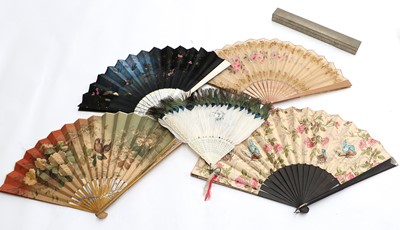 Lot 2096 - Early 20th Century Fans comprising a pierced...