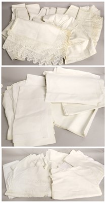 Lot 2099 - Assorted White Table Linen, comprising damask...