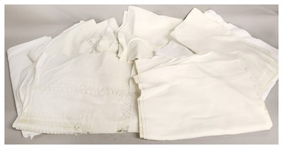 Lot 2099 - Assorted White Table Linen, comprising damask...