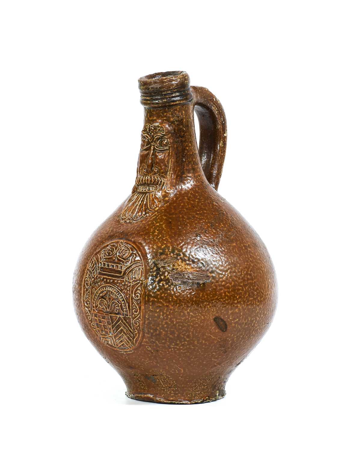 Lot 143 - A Rhenish Stoneware Bellarmine Jug, 17th...