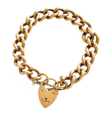 Lot 426 - ~ A Curb Link Bracelet, with a 9 carat gold...