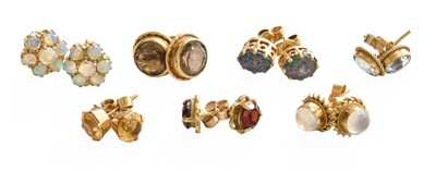 Lot 463 - Six Pairs of 9 Carat Gold Earrings, comprising...