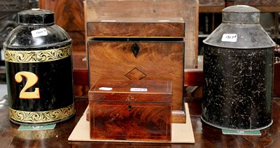 Lot 1309 - A 19th-century Mahogany Campaign Decanter Box,...