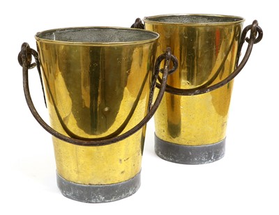 Lot 287 - A Pair of 19th Century Tinned-Brass Pails, of...