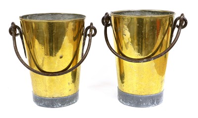 Lot 287 - A Pair of 19th Century Tinned-Brass Pails, of...