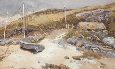 Lot 1109 - Hubert Coutts (1850-1921) Beached Boat and...