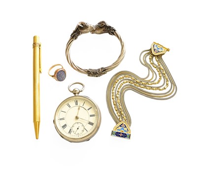 Lot 370 - An Opal Dress Ring, Must de Cartier Pen, Nine...