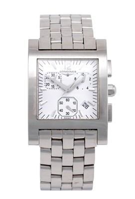 Lot 2369 - Longines: A Stainless Steel Calendar...